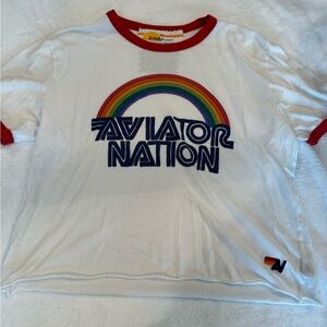 White aviator nation tee
